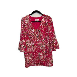 WAYF Women’s Small Bell Sleeve Mini Dress Babydoll V-Neck Pink Floral Career